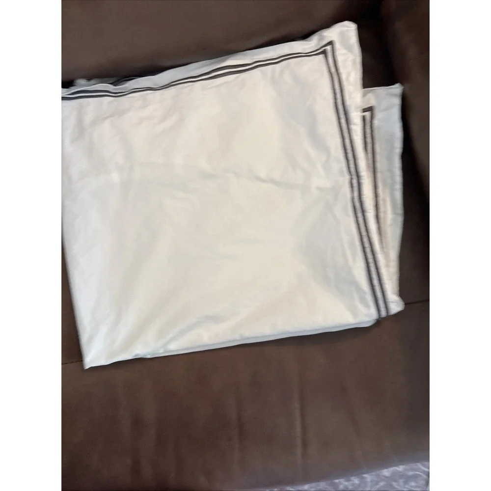 RH Restoration Hardware Italian cotton Pillow Shams set of 2 gray embroidery